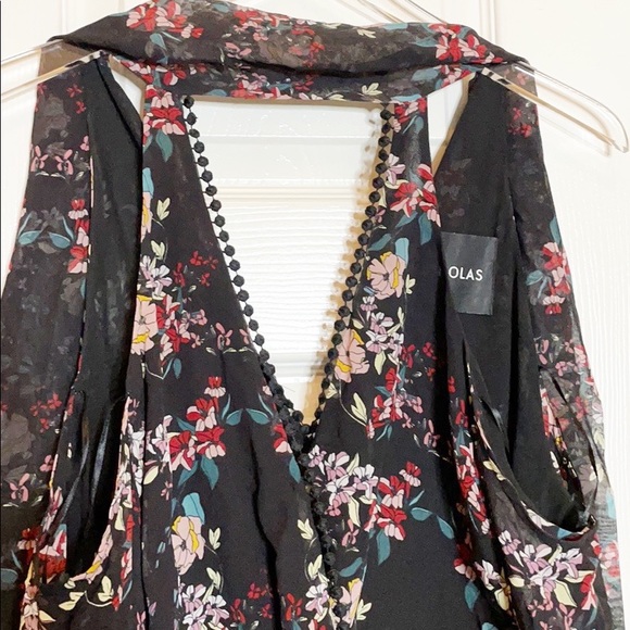 NICHOLAS Floral Chain Neck Wrap Silk Dress - Picture 8 of 15